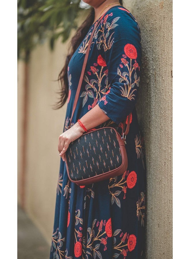 ZOUK Sling Bag | Crossbody Bags for Women | Women's Handbags | Stylish | Vegan Leather Evening Bag | Travel & Office Use | Purse and Wallet | Ikat GreRe Print - Image 2