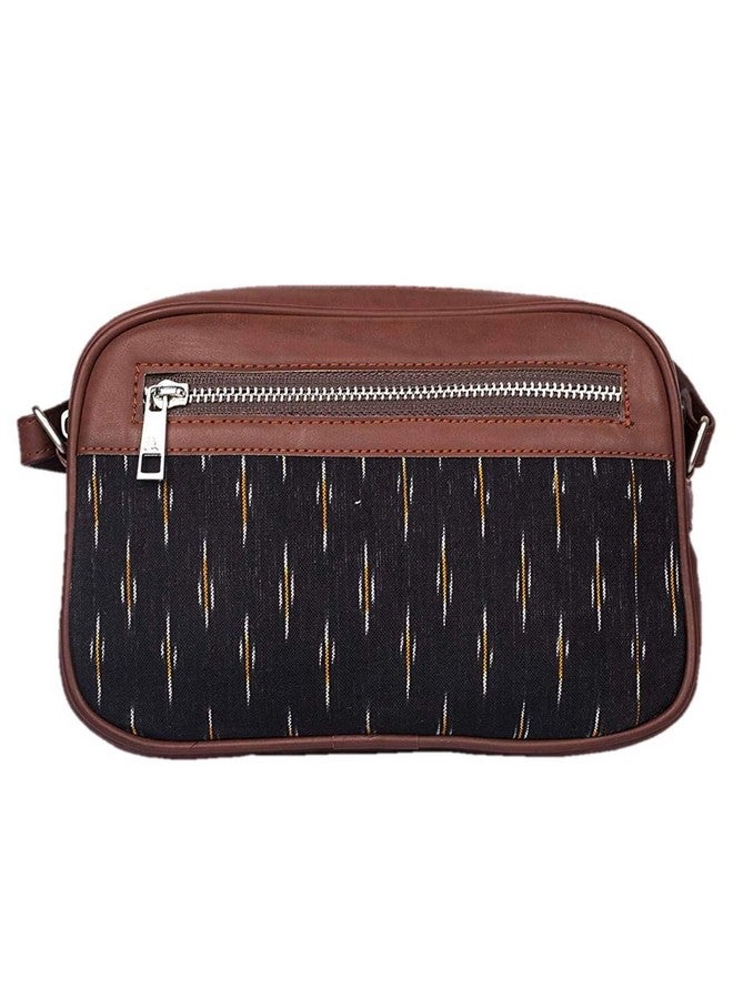 ZOUK Sling Bag | Crossbody Bags for Women | Women's Handbags | Stylish | Vegan Leather Evening Bag | Travel & Office Use | Purse and Wallet | Ikat GreRe Print - Image 3