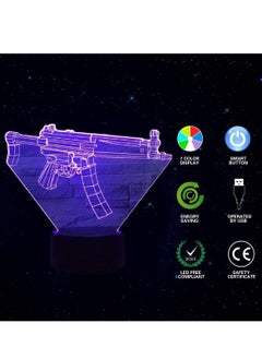 althiqahkey Cool Stuff for Your Room, 3D Night Light 7 Colors Changing, Table Desk Living Room Bedside Lamp, Birthday Kawaii Room Decor, RGB Led Night Light for Kids Boys Girls, Lamp USB Light Gun  - Image 4