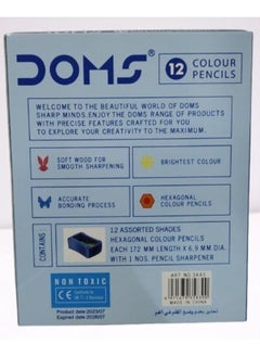 Doms Colored Pencils Box with Free Sharpener, 12 Pieces - pzsku/Z7F37AC25B2E24587B068Z/45/_/1730173487/41ac51d2-0803-4cb2-95b8-27b1f7759a75