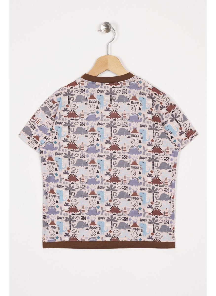 WEWE - 123242 Boy 3-7 Years Old Applique Pocket Detailed T-shirt - Image 1
