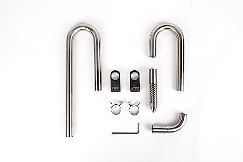 LANDEN 304 Stainless Steel Lily Pipes with Clamps for Rimless Glass Aquarium, Inflow and Outflow Set (Pipe Diameter 16mm) - Image 4
