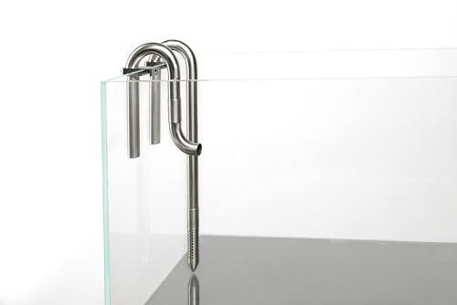 LANDEN 304 Stainless Steel Lily Pipes with Clamps for Rimless Glass Aquarium, Inflow and Outflow Set (Pipe Diameter 16mm) - Image 1