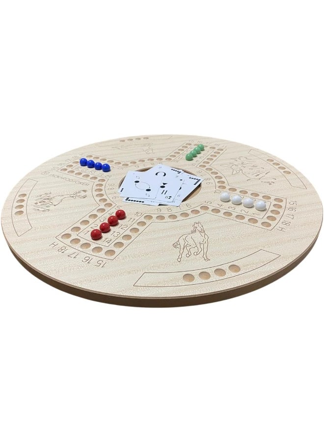 JACKAROOJOKER Jakaro Board Game Set, Double-Sided 4-6 Player, with Marbles, Cards and Carrying Bag - Image 3