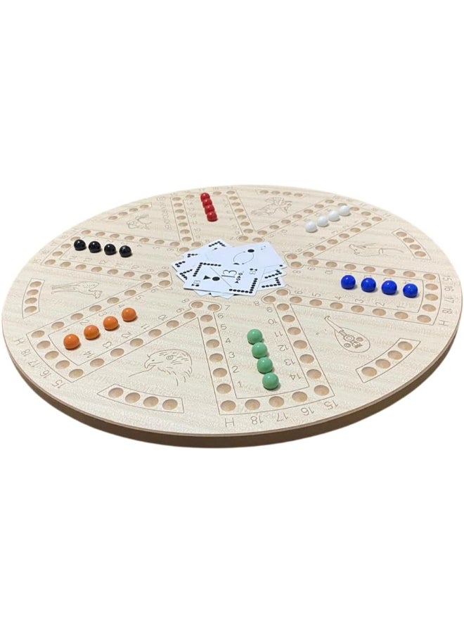 JACKAROOJOKER Jakaro Board Game Set, Double-Sided 4-6 Player, with Marbles, Cards and Carrying Bag - Image 4