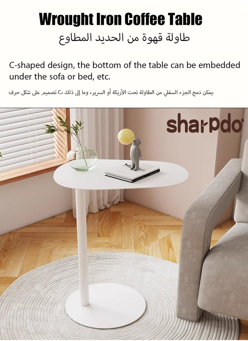 Sharpdo - Side Table,C Shaped Iron Coffee Table, End Table,Couch Table,for Living Room Bedside Bathroom Office Snack Coffee Tables, Easy Assembly - Image 1