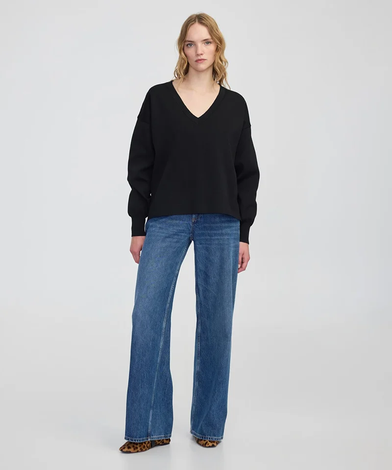 ابيكول V-Neck Basic Knit Sweater