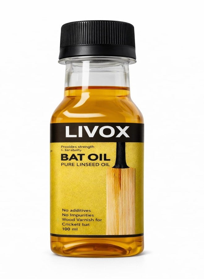 LIVOX Cricket Bat Oil 100ml (Pure Linseed Oil) | Bat Care Oil for Strength & Shine. - Image 1