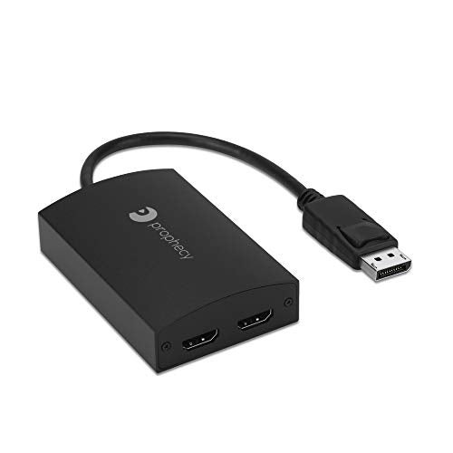 gofanco Prophecy 1x2 DisplayPort 1.2 to 2 Port HDMI Multi Monitor Adapter – DP to Dual HDMI MST Hub w. Extended Display Mode, 4K @30Hz, for Windows PCs, Not Mac OS Compatible, TAA Compliant - Image 1
