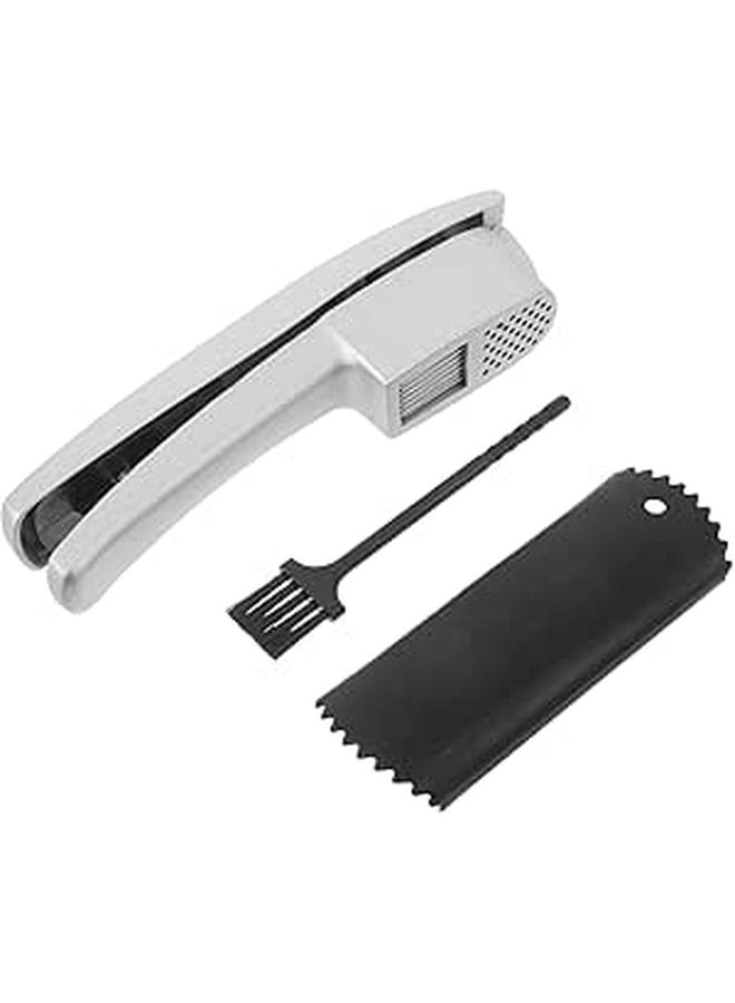 Garlic Press Set With Manual Crusher Peeler And Cleaning Brush Kitchen Tool Home Cooking Gadget - Image 1