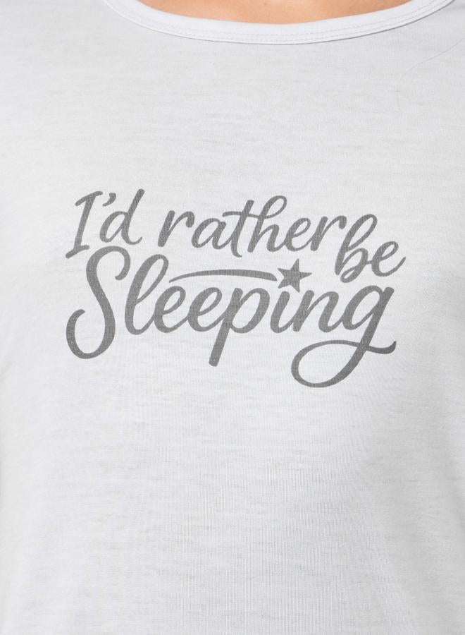 Styli Teen Grey Slogan T-Shirt and Checked Pyjama Set - Image 3
