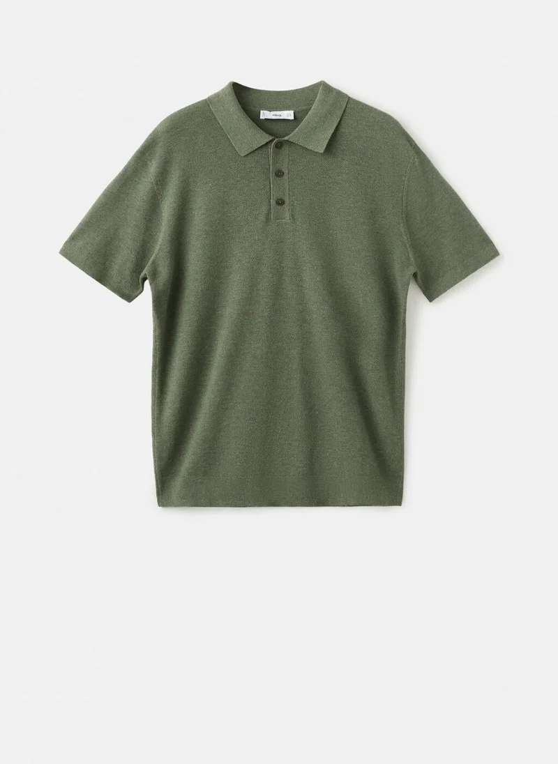 Mango Man  Fine knit polo shirt with microstructure for Men | Best Price UAE