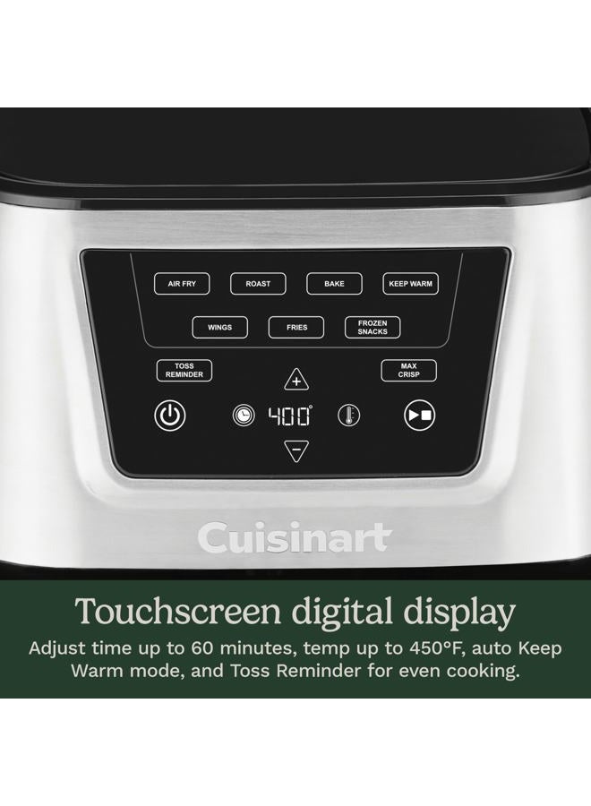 Cuisinart Air Fryer, Large 6-Quart Basket with 4 Cooking Functions to Air Fry, Bake, Roast, and Keep Warm, 3 Presets, PFAS-Free, Dishwasher-Safe Parts, AIR-180, Black & Stainless Steel - Image 4