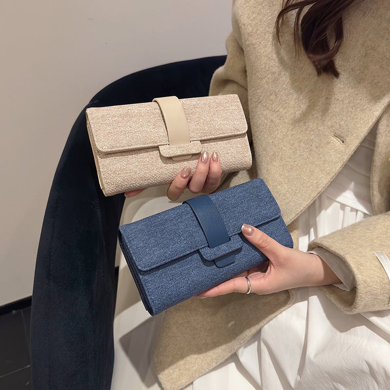 Multifunctional Solid Color PU Leather Wallet, RFID Blocking Design Portable Daily Storage Purse for Cards Cash Coin Business Use - Image 3