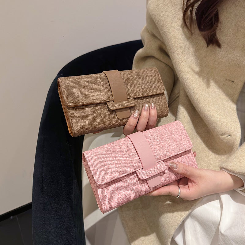 Multifunctional Solid Color PU Leather Wallet, RFID Blocking Design Portable Daily Storage Purse for Cards Cash Coin Business Use - Image 2