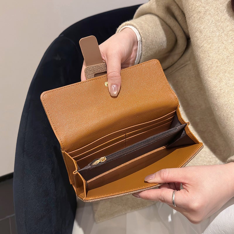 Multifunctional Solid Color PU Leather Wallet, RFID Blocking Design Portable Daily Storage Purse for Cards Cash Coin Business Use - Image 4