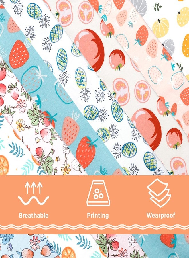 Aubliss 8pcs Fat Quarter Fabric Bundles (100% Cotton - 20'' x 20'') Quilting Cotton Craft Fabric Pre-Cut Squares Sheets for Patchwork Sewing Quilting Crafting (Fruit) - Image 5