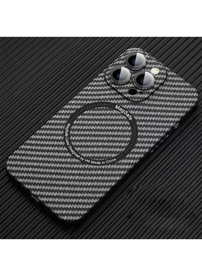 S-TOP Case For iPhone 11 Pro MagSafe Magnetic PC Carbon Fiber Phone Case with Lens Film - Image 1