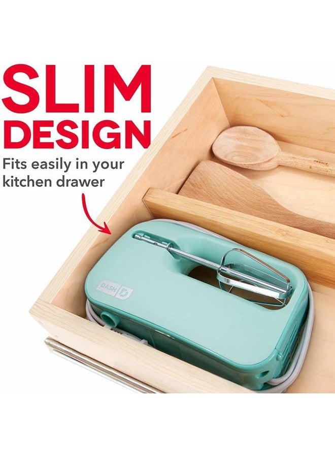 Dash Smart Store Compact Hand Mixer Electric for Whipping + Mixing Cookies, Brownies, Cakes, Dough, Batters, Meringues & More, 3 speed, Aqua - Image 5