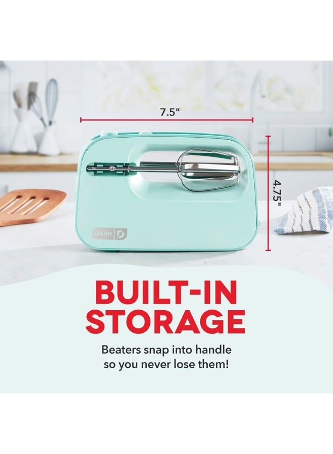 Dash Smart Store Compact Hand Mixer Electric for Whipping + Mixing Cookies, Brownies, Cakes, Dough, Batters, Meringues & More, 3 speed, Aqua - Image 3