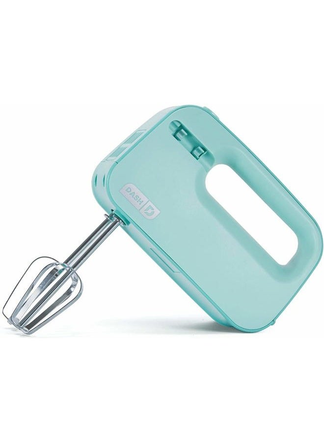 Dash Smart Store Compact Hand Mixer Electric for Whipping + Mixing Cookies, Brownies, Cakes, Dough, Batters, Meringues & More, 3 speed, Aqua - Image 1