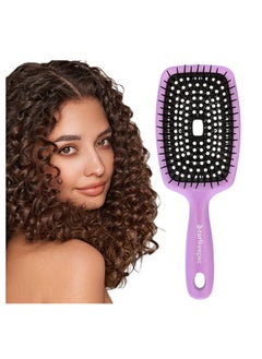 Curl Keeper Flexy Hair Brush, Purple - Detangling Hair Brush with Flexible Bristles for Shower Use, Combing 