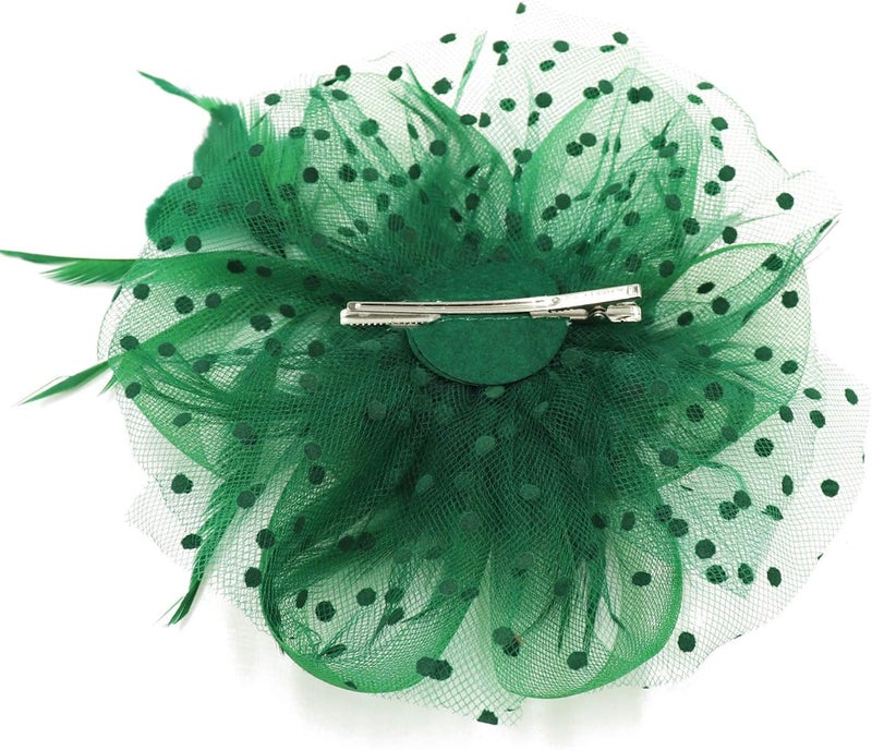Wheebo Fascinator Hat Flower Feather Mesh Veil Wedding Tea Party Cocktail Hat Headwear for Women Lady Girls - Image 3