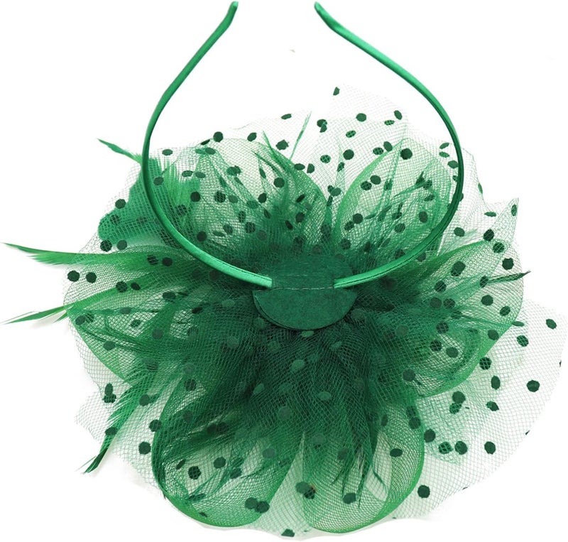 Wheebo Fascinator Hat Flower Feather Mesh Veil Wedding Tea Party Cocktail Hat Headwear for Women Lady Girls - Image 4