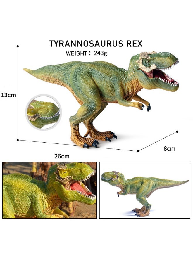 HALAMODO Tyrannosaurus Rex Animal Model With Movable Jaw -  Realistic Dinosaur Statue, Children'S Educational Cognitive Toy, Dinosaurs Action Figure, Bath Pool Water Toy, Birthday Party Gift, Prehistoric Dinosaur Collection Decor, Green , 26*8*13 cm - Image 1