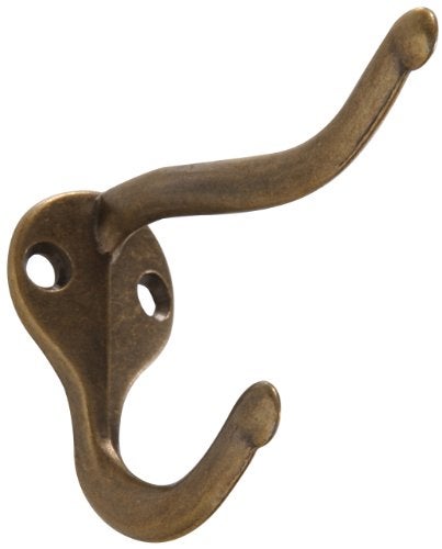 Hardware Essentials 852890 Coat and Hat Hooks Antique Brass- 2 Pack - Image 3