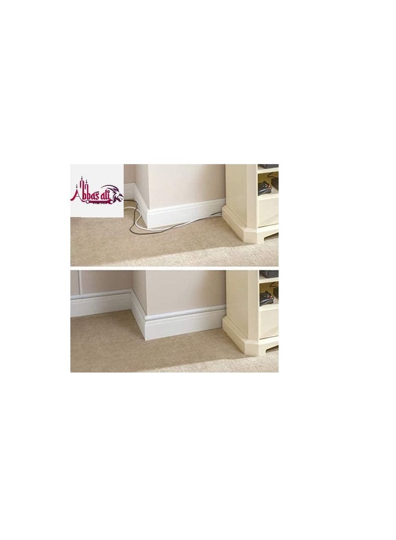 ABBASALI 1 Meter White Floor PVC Trunking With Self Adhesive Red Sticker Wall Cord Cover Cable - Image 3