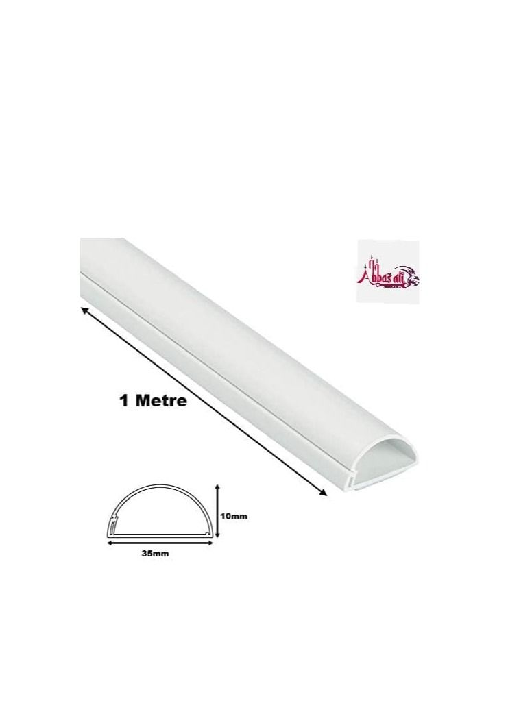 ABBASALI 1 Meter White Floor PVC Trunking With Self Adhesive Red Sticker Wall Cord Cover Cable - Image 2