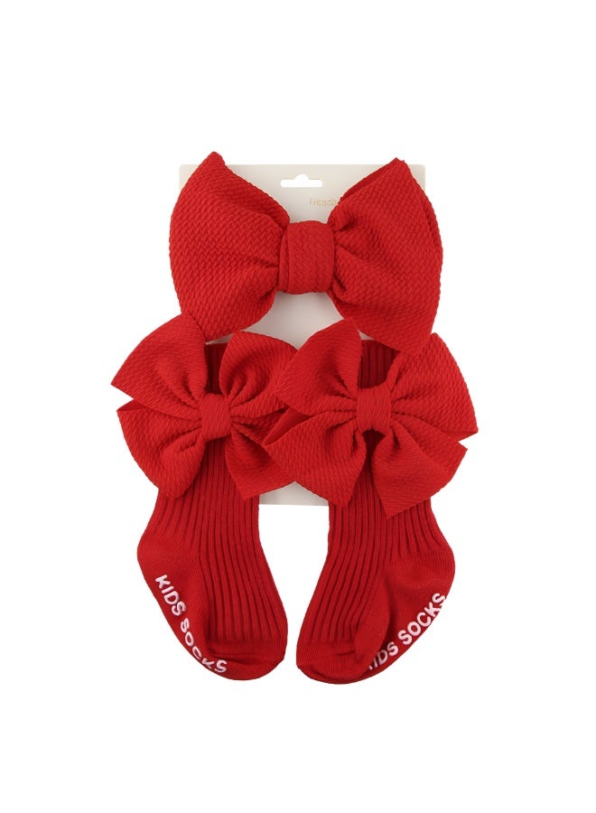 Bambimici طقم رباط رأس وجوارب ثلاثي العقدة للأطفال - Image 1
