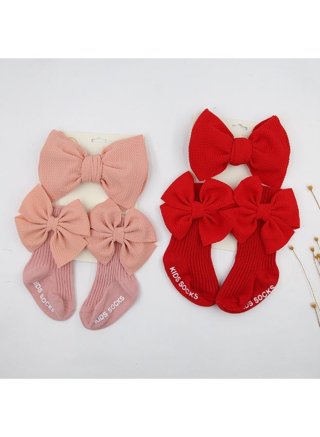 Bambimici طقم رباط رأس وجوارب ثلاثي العقدة للأطفال - Image 3