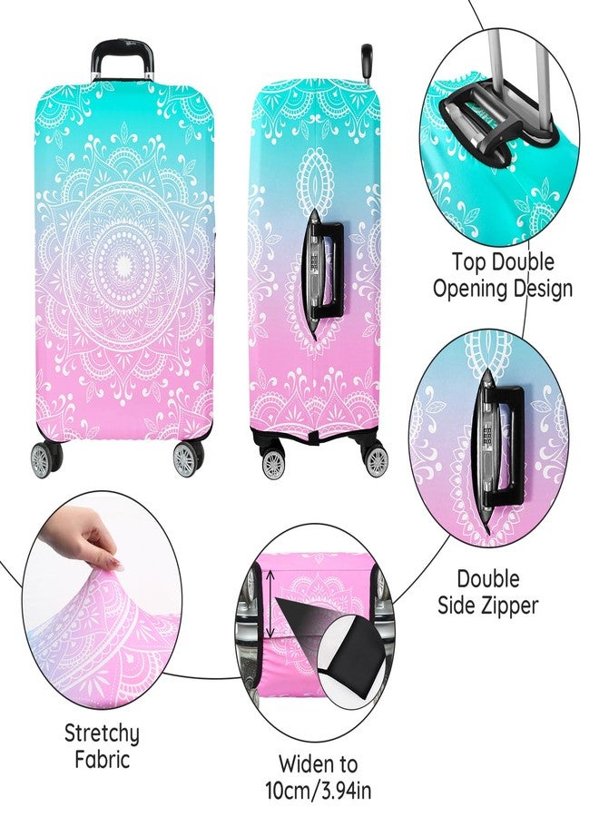 Lattlefnki Luggage Covers for Suitcase Elastic Suitcase Covers Luggage Protector Anti-scratch Fits 18-30 Inch Luggage, pink blue, L(28-30inch) - Image 4