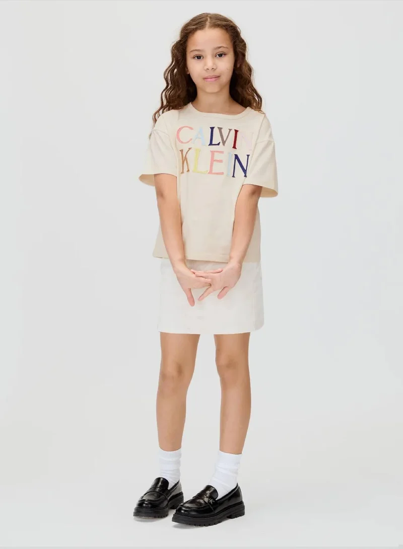 Calvin Klein Jeans Whitecap Gray Colored Logo T-shirt for Women | Best Price UAE