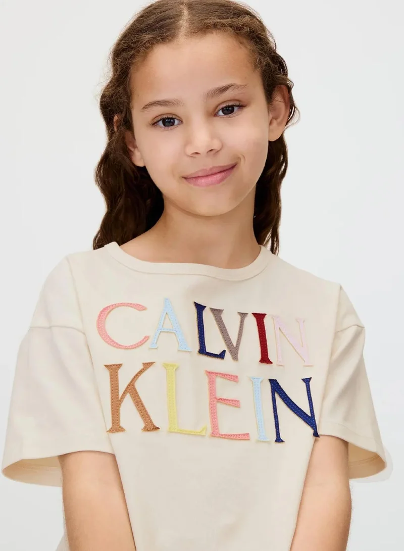 Calvin Klein Jeans Whitecap Gray Colored Logo T-shirt for Women | Best Price UAE