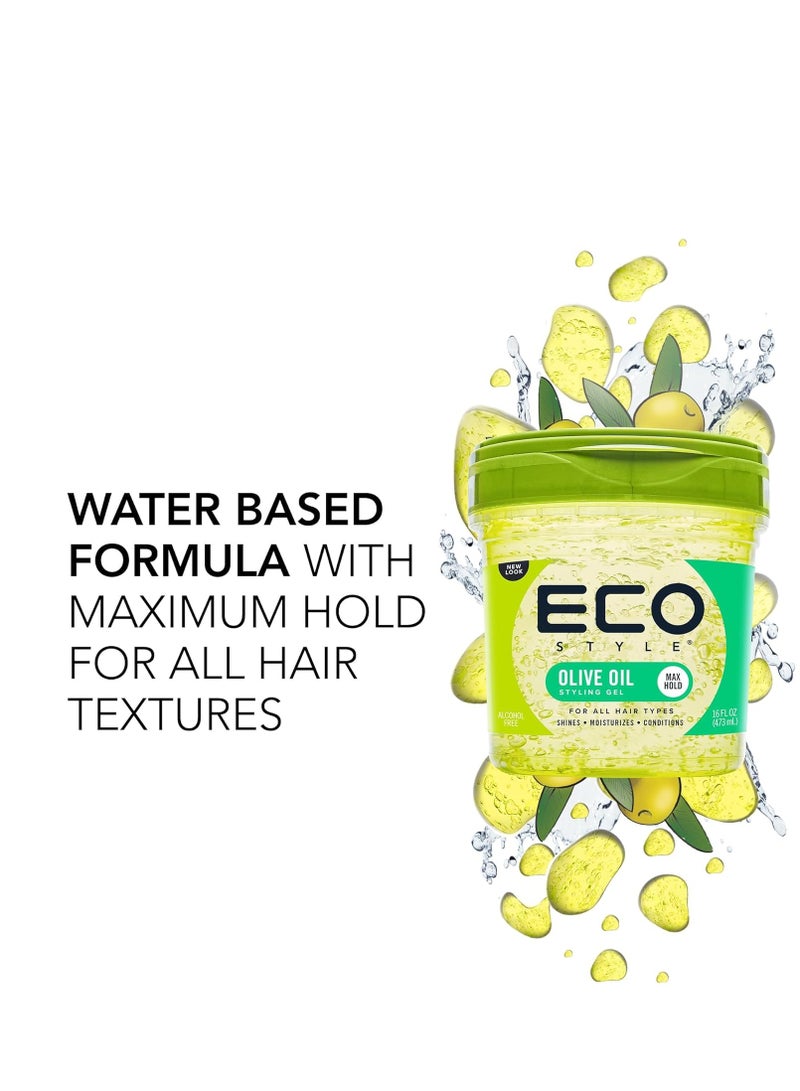 إيكو جل التصفيف بزيت الزيتون، أقصى ثبات لجميع أنواع الشعر - Image 3