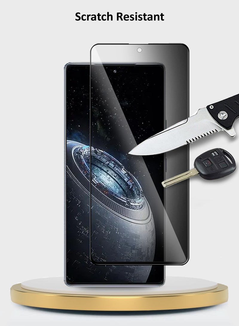 دبليو تيك واقي شاشة من الزجاج المقسى بريميوم E2E للخصوصية وغطاء كامل لهاتف انفينيكس GT 20 Pro 5G 2024 شفاف/أسود - Image 3