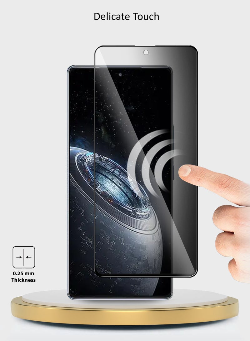 دبليو تيك واقي شاشة من الزجاج المقسى بريميوم E2E للخصوصية وغطاء كامل لهاتف انفينيكس GT 20 Pro 5G 2024 شفاف/أسود - Image 5