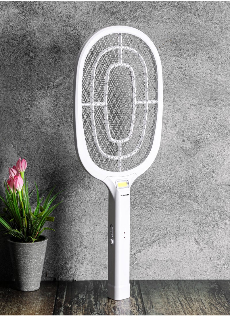 Olsenmark - Olsenmark Electric Mosquito Swatter OMBK1871, Rechargeable Insect killer, Long Life Battery Mosquito bat and High Power, AC Charging, 120 Hours Use, Insect Bat, Handheld bug zapper - Image 1