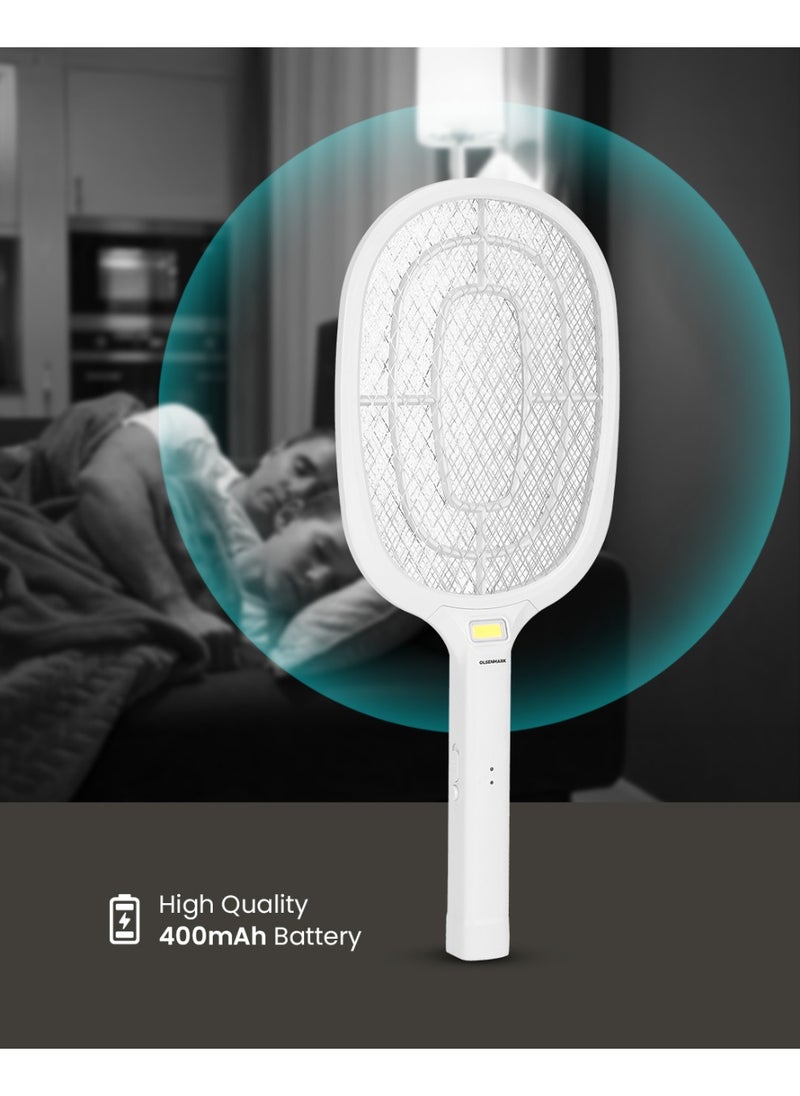 Olsenmark - Olsenmark Electric Mosquito Swatter OMBK1871, Rechargeable Insect killer, Long Life Battery Mosquito bat and High Power, AC Charging, 120 Hours Use, Insect Bat, Handheld bug zapper - Image 1