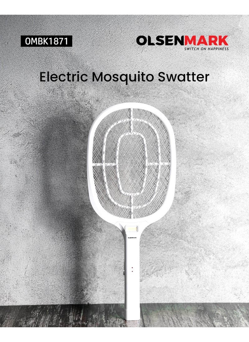 Olsenmark - Olsenmark Electric Mosquito Swatter OMBK1871, Rechargeable Insect killer, Long Life Battery Mosquito bat and High Power, AC Charging, 120 Hours Use, Insect Bat, Handheld bug zapper - Image 1