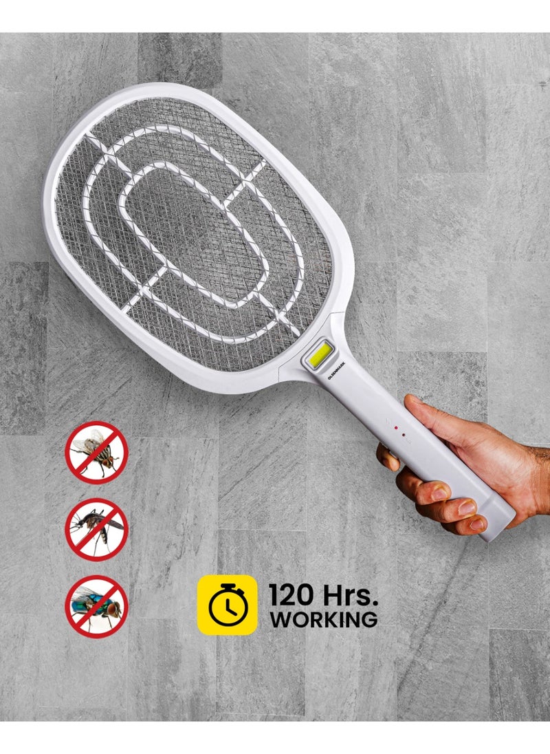 Olsenmark - Olsenmark Electric Mosquito Swatter OMBK1871, Rechargeable Insect killer, Long Life Battery Mosquito bat and High Power, AC Charging, 120 Hours Use, Insect Bat, Handheld bug zapper - Image 1