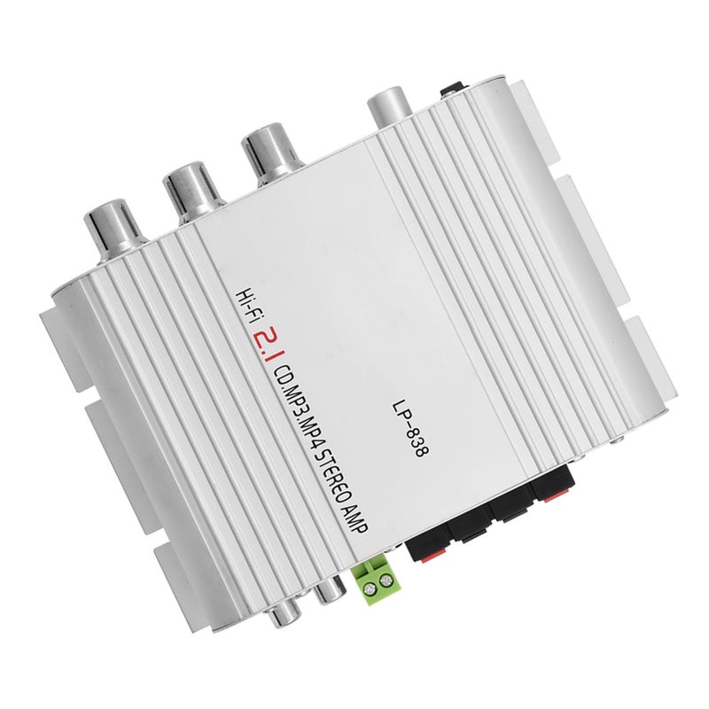 2 Channel Stereo Power Amplifier With Bass Control Black For Car And Home Systems - Image 3