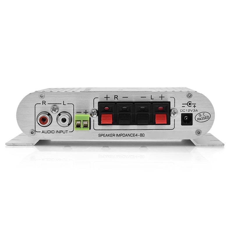 2 Channel Stereo Power Amplifier With Bass Control Black For Car And Home Systems - Image 4