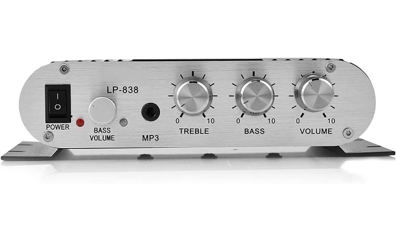 2 Channel Stereo Power Amplifier With Bass Control Black For Car And Home Systems - Image 1