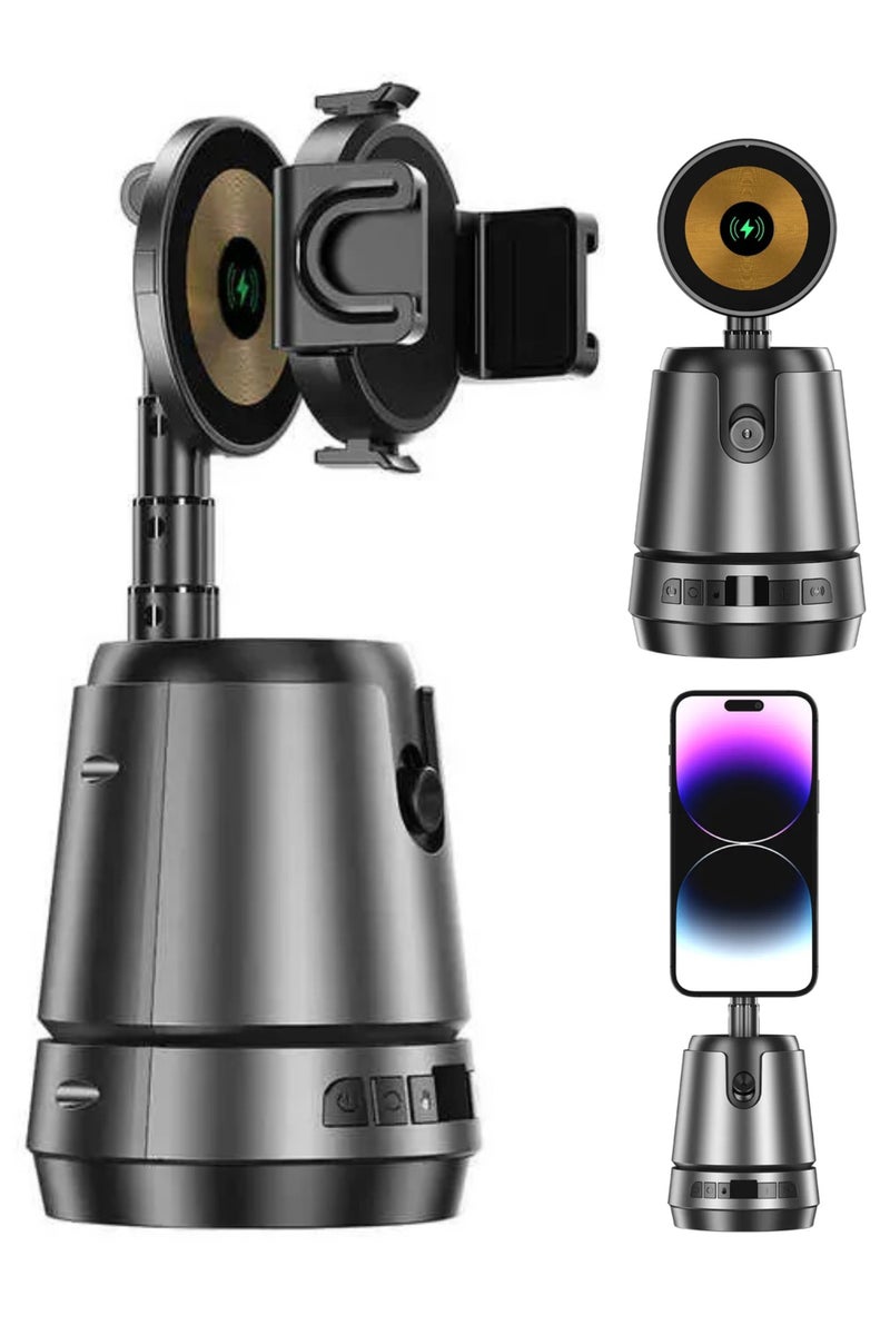 Shopit Automatic Face Tracking Phone Holder, Magnetic Horizontal Stabilizer, 360 Rotation Selfie Stick, Ai Face Tracking Gimbal Tiktok Shooting Remote Control Phone Holder - Image 1