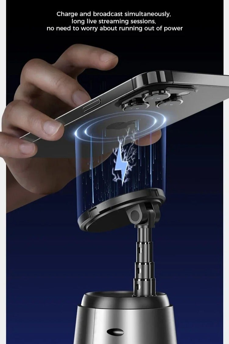 Shopit Automatic Face Tracking Phone Holder, Magnetic Horizontal Stabilizer, 360 Rotation Selfie Stick, Ai Face Tracking Gimbal Tiktok Shooting Remote Control Phone Holder - Image 4