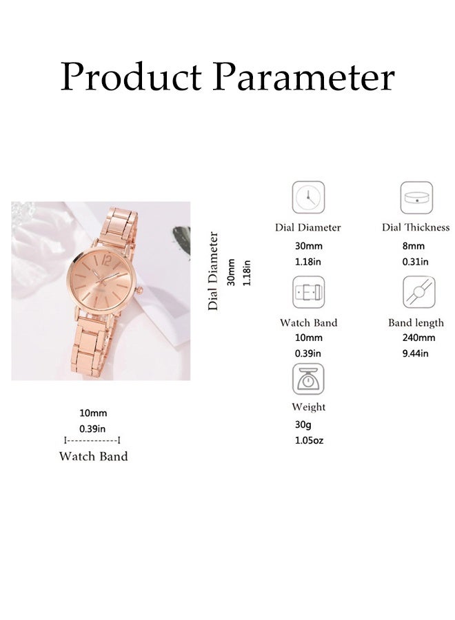 DUNISO 2Pcs Watch Bracelet Set Women's Elegant Business Watch Set Classic Alloy Strap Ladies Watch with Rhinestone Encrusted Bracelet for Lady Female Girls Minimalist Slim Thin Casual Dress Quartz Wrist Watches - Image 4